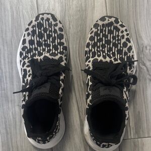Kids Black and White Knit Sneakers